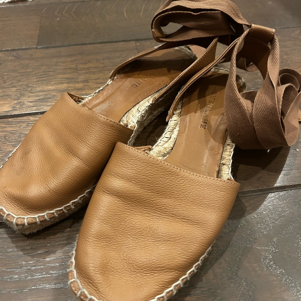 Everlane D’Orsay Espadrille Flat Sandal Size 6.5 Made In Spain Leather Jute